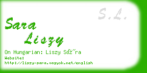 sara liszy business card